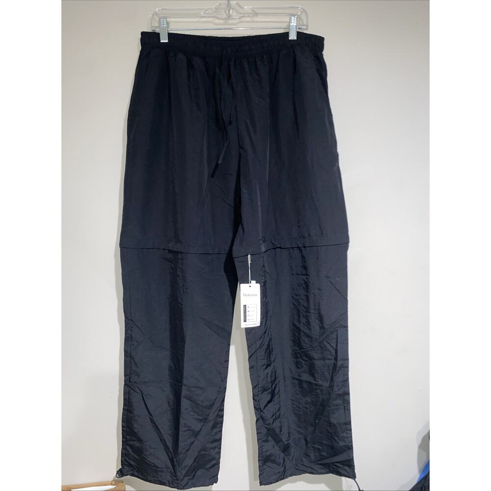 Mokermi Women's Nylon Zip-Off Elastic Waistband Hiking Camping Pants Sz XL
